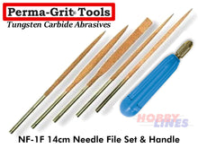 Load image into Gallery viewer, Perma-Grit NF-1H 16cm NEEDLE FILE SET with handle Tungsten Carbide Permagrit
