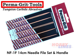 Perma-Grit NF-1H 16cm NEEDLE FILE SET with handle Tungsten Carbide Permagrit