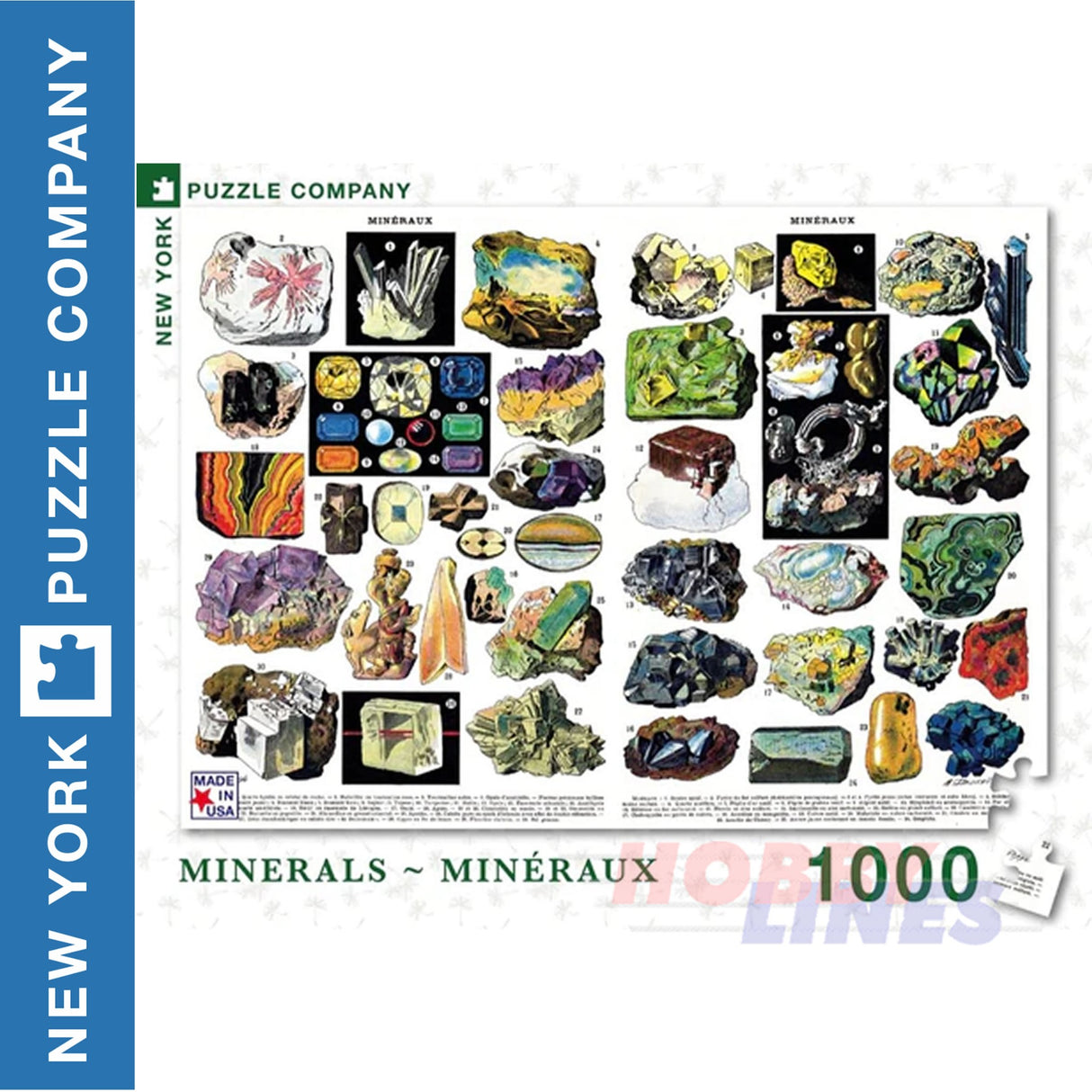 MINERALS & GEMS New York Puzzle Company 1000pc Jigsaw NPZPD1977