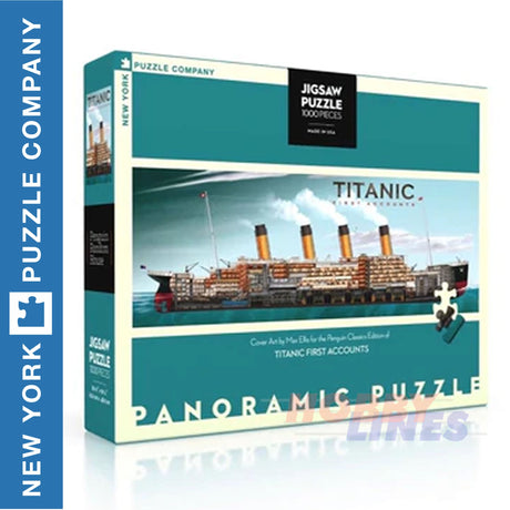 TITANIC FIRST ACCOUNTS New York Puzzle Company 1000pc Panorama Jigsaw NPZPG1906