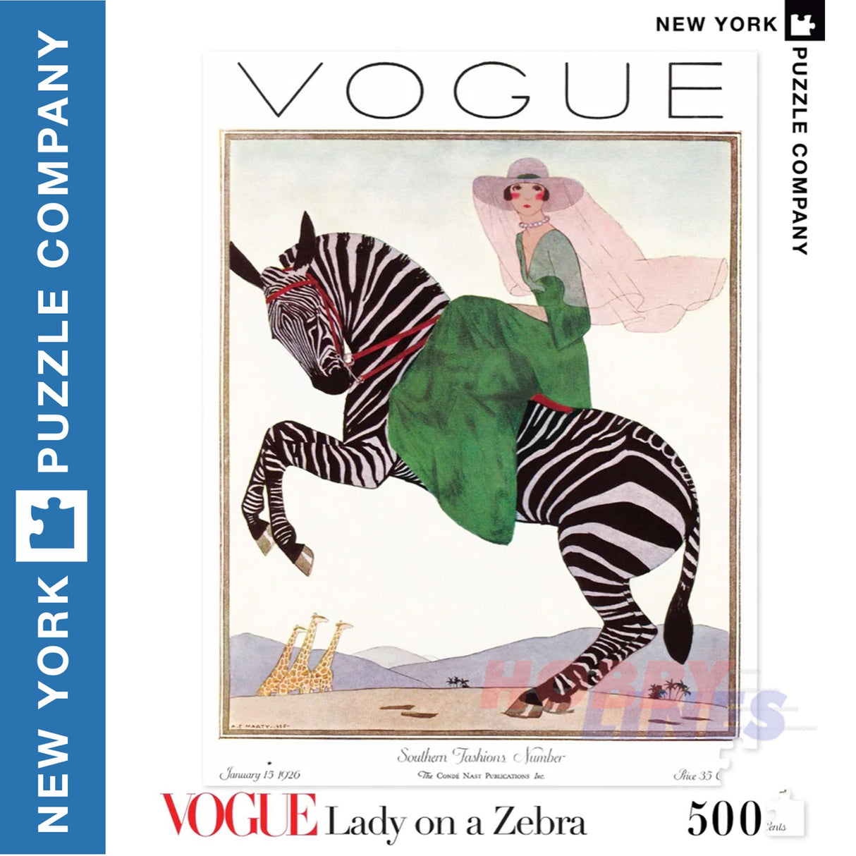 LADY ON A ZEBRA New York Puzzle Company VOGUE COVER 500pc Jigsaw NPZVG1963