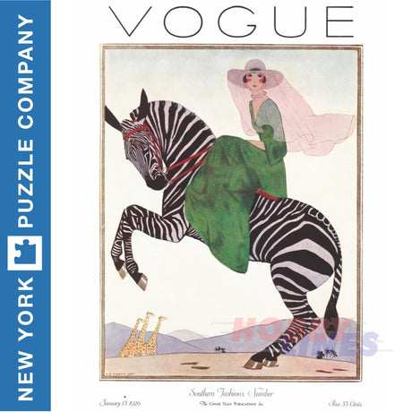 LADY ON A ZEBRA New York Puzzle Company VOGUE COVER 500pc Jigsaw NPZVG1963