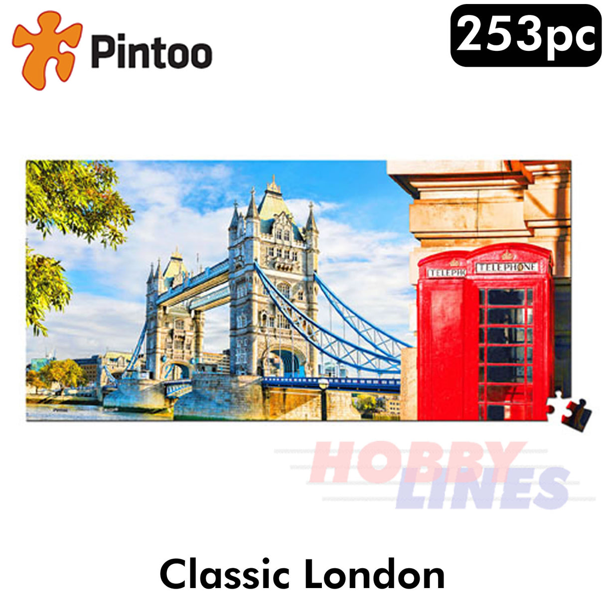 Showpiece XS Puzzle CLASSIC LONDON compact puzzle 7" x 3.5" 253pc PINTOO P1169