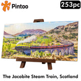 Showpiece XS Puzzle JACOBITE STEAM TRAIN Scotland 7" x 3.5" 253pc PINTOO P1170