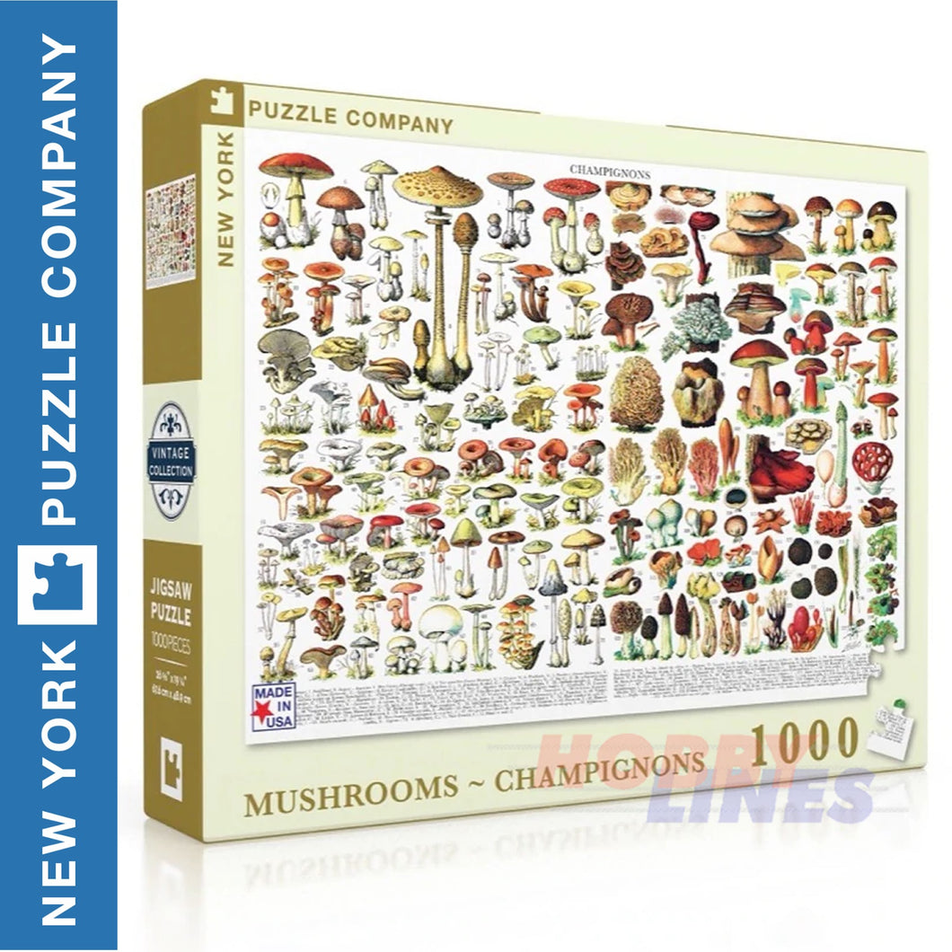 MUSHROOMS ~ CHAMPIGNONS New York Puzzle Company 1000pc Jigsaw PD638