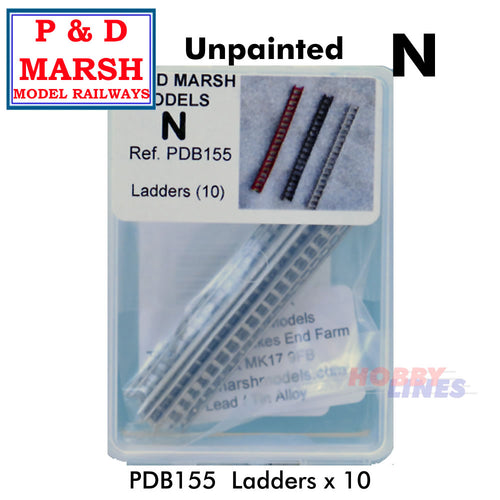 LADDERS White metal P&D Marsh Unpainted N gauge B155