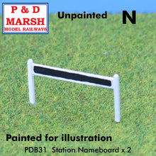 Load image into Gallery viewer, GWR STATION NAMEBOARDS White metal P&amp;D Marsh Unpainted N gauge B31
