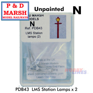 LMS STATION LAMPS White metal P&D Marsh Unpainted N gauge B43