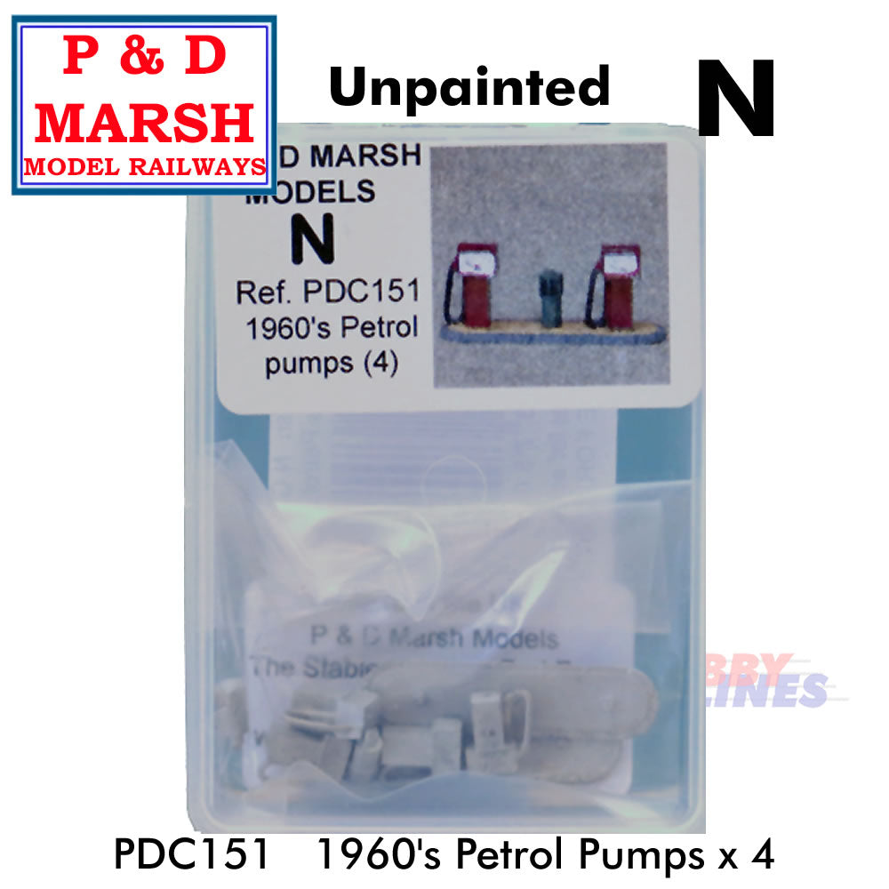 1960s PETROL PUMPS white metal P&D Marsh Unpainted N gauge C151