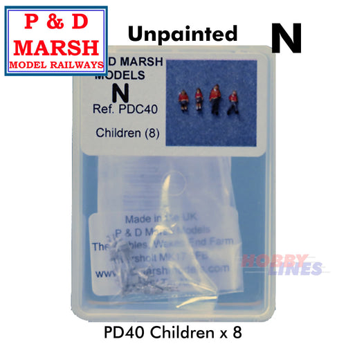 CHILDREN white metal figures P&D Marsh Unpainted N gauge C40