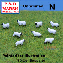 Load image into Gallery viewer, SHEEP white metal P&amp;D Marsh Unpainted farm animals livestock N gauge C56
