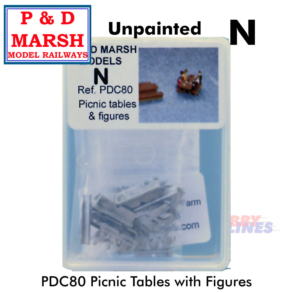 PICNIC TABLES white metal P&D Marsh Unpainted N gauge C80