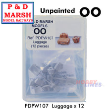 Load image into Gallery viewer, LUGGAGE White metal P&amp;D Marsh Unpainted OO gauge PW107

