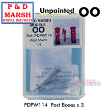 Load image into Gallery viewer, POST BOXES White metal P&amp;D Marsh Unpainted OO gauge PW114
