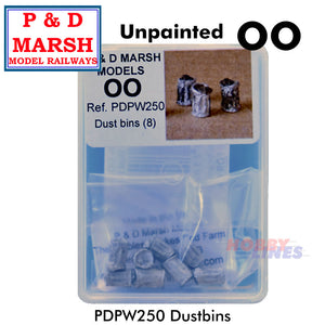 DUSTBINS White metal P&D Marsh Unpainted OO gauge PW250