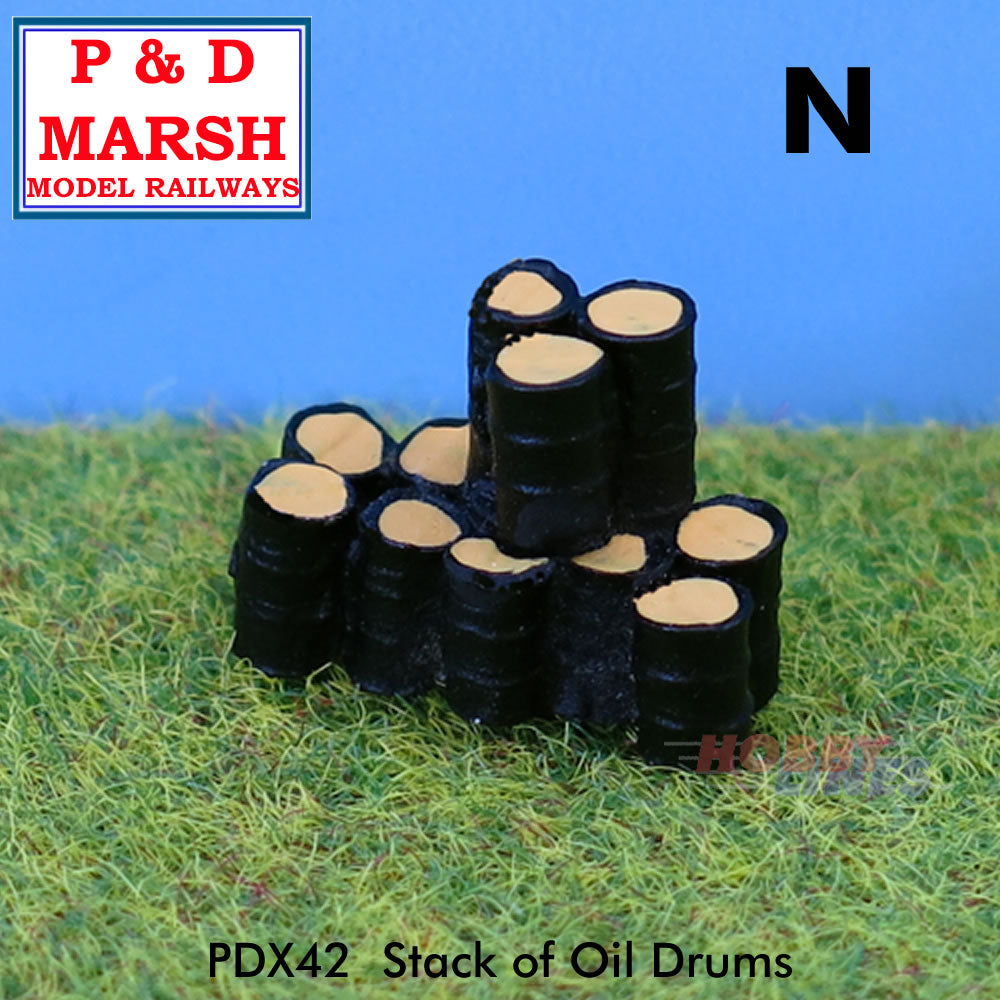 STACK OIL DRUMS Painted yard items ready to place P&D Marsh N gauge X42