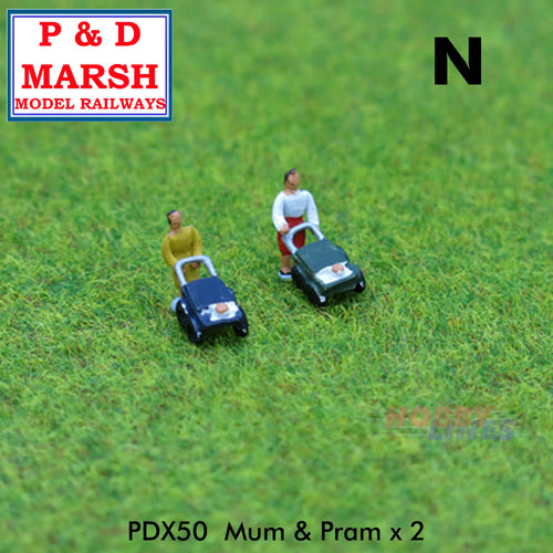 MUMS & PRAMS Painted figures ready to place P&D Marsh N gauge X50