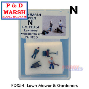 LAWNMOWERS ETC Painted figures ready to place P&D Marsh N gauge X54