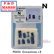 Load image into Gallery viewer, GRAVESTONES Painted ready to place P&amp;D Marsh N gauge X56
