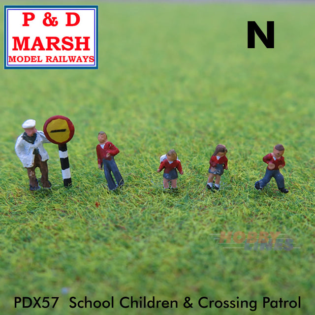 SCHOOL CHILDREN &CROSSING Painted figures ready to place P&D Marsh N gauge X57