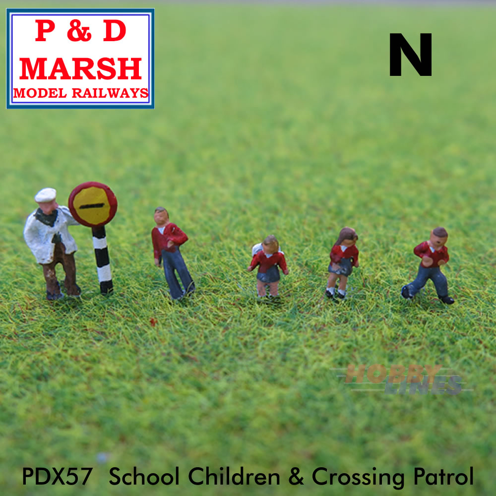 SCHOOL CHILDREN &CROSSING Painted figures ready to place P&D Marsh N gauge X57