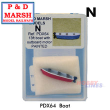 Load image into Gallery viewer, BOAT with outboard motor Painted ready to place P&amp;D Marsh N gauge X64
