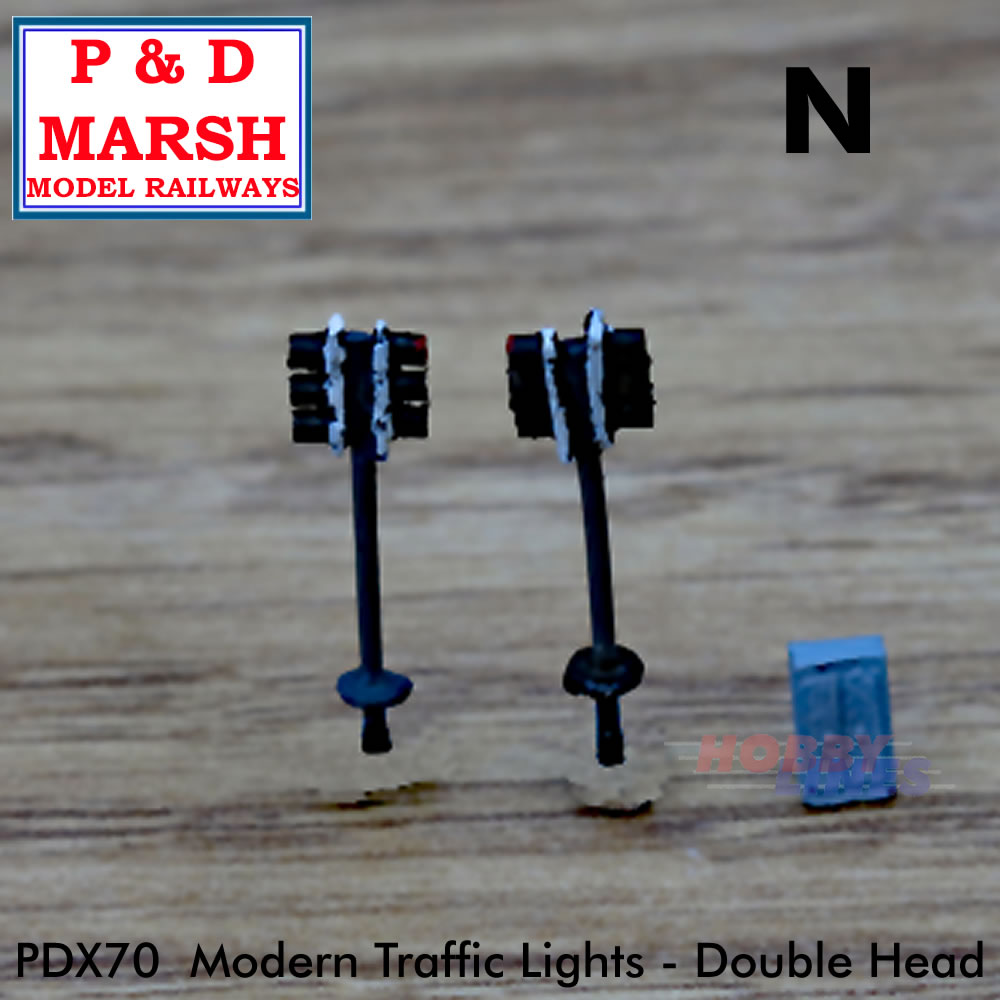 MODERN TRAFFIC LIGHTS SINGLE HEAD Painted ready to place P&D Marsh N gauge X70