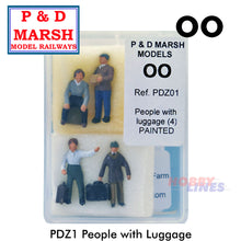 Load image into Gallery viewer, PAINTED PEOPLE &amp; LUGGAGE Painted figures ready to place P&amp;D Marsh OO gauge Z01
