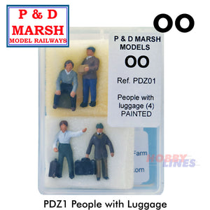 PAINTED PEOPLE & LUGGAGE Painted figures ready to place P&D Marsh OO gauge Z01