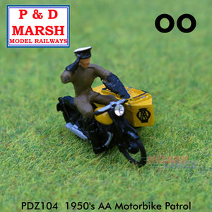 1950s AA MOTORCYCLE PATROL Painted ready to place P&D Marsh OO gauge Z104