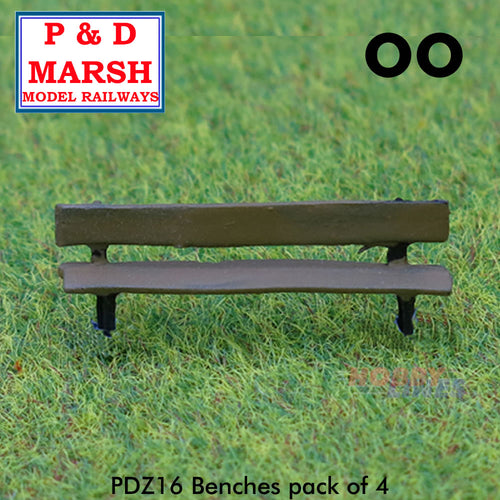 BENCHES x 4 Painted scenery items ready to place P&D Marsh OO gauge Z16