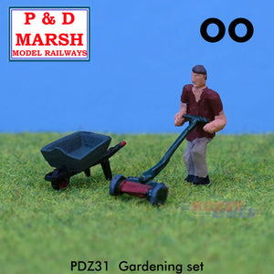 GARDENING SET Painted figure ready to place P&D Marsh OO gauge Z31