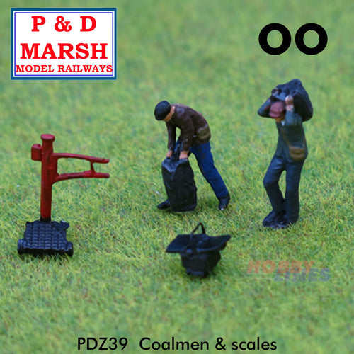 COALMEN & SCALES Painted figures ready to place P&D Marsh OO gauge Z39