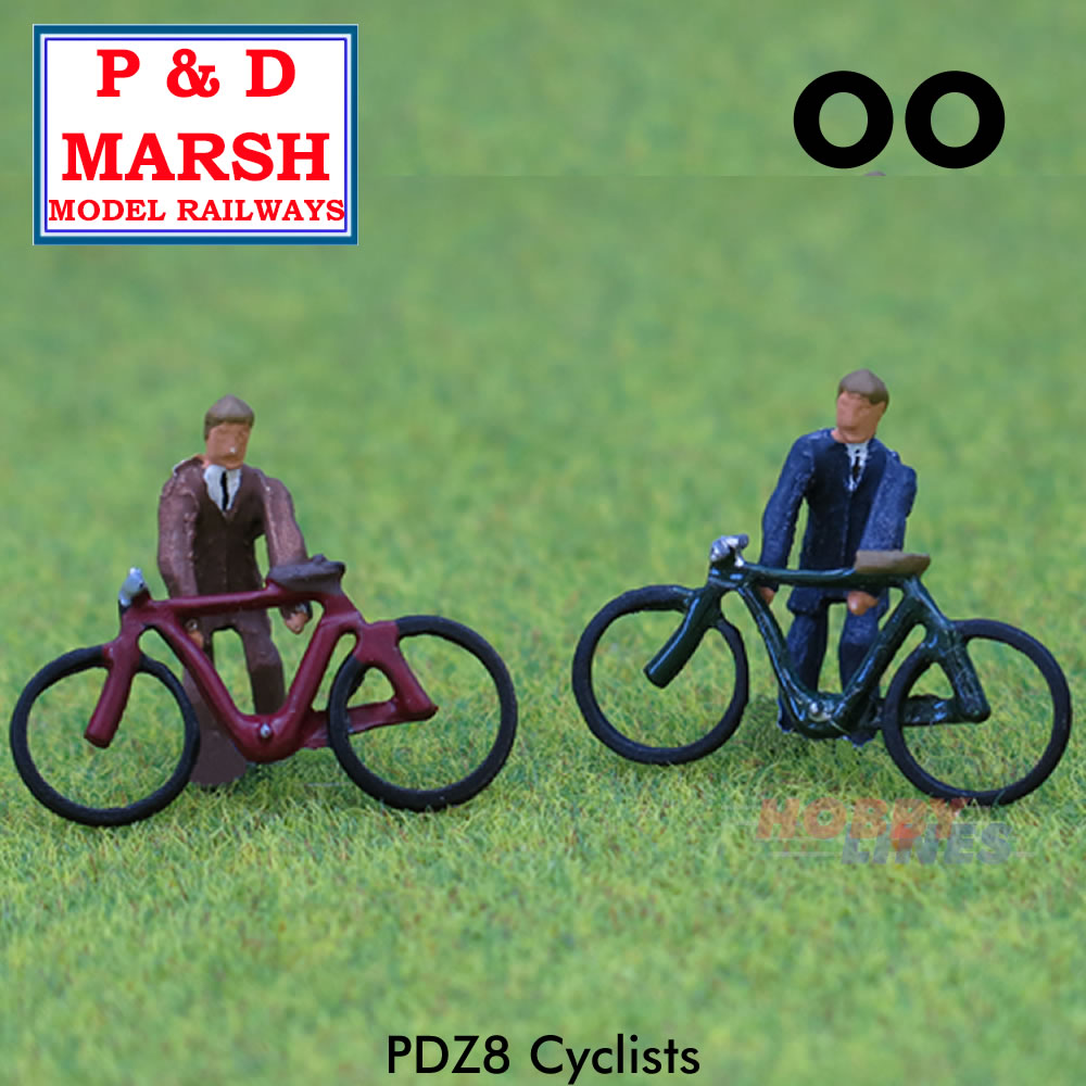 CYCLISTS Painted figures ready to place P&D Marsh OO gauge Z08