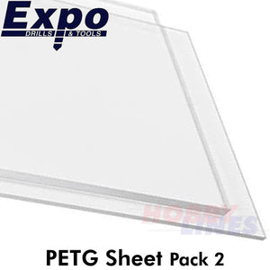 SUPER CLEAR PETG 0.50-2.00mm 457x330mm A3 pack 2 sheets PET-G plastic Expo Tools