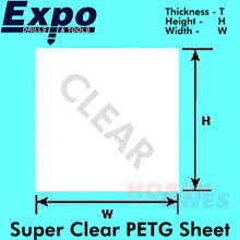 Load image into Gallery viewer, CLEAR PETG SHEET 0.5-0.75mm(20-30 Thou) 228 x 330mm pk 3 A4 plastic Expo Tools
