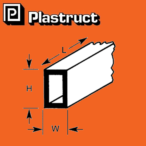 RECTANGULAR TUBES range styrene ABS plastic polystyrene RTFS PLASTRUCT