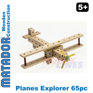 Matador Planes Explorer Wood Construction Set Building Blocks Bricks 65pc age 5+