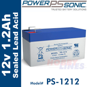 Power-Sonic PS-1212 12V 1.2Ah Sealed Lead Acid Rechargeable Battery GP series