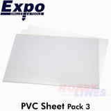 CLEAR PVC SHEET 0.22-0.42mm(9-17 Thou) 228 x 330mm pack 3 A4 plastic Expo Tools