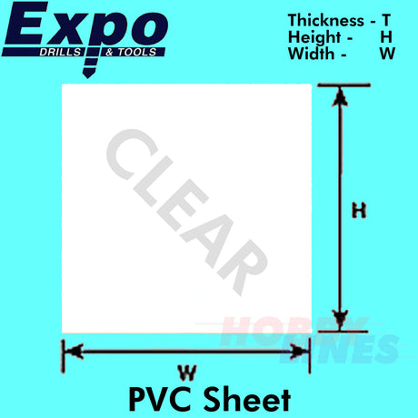 CLEAR PVC SHEET 0.22-0.42mm(9-17 Thou) 228 x 330mm pack 3 A4 plastic Expo Tools