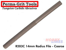 Load image into Gallery viewer, Perma-Grit R203C FILE LARGE ROUND Coarse 14mm tube Tungsten Carbide Permagrit
