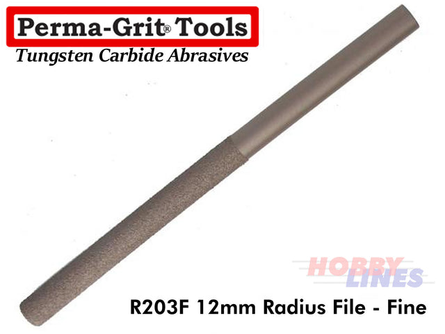 Perma-Grit R203F FILE LARGE ROUND Fine 12mm tube Tungsten Carbide Permagrit