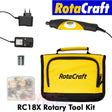 ROTACRAFT RC18X Variable Speed 5000-25000rpm Mini 18v Rotary 75 piece Tool Kit