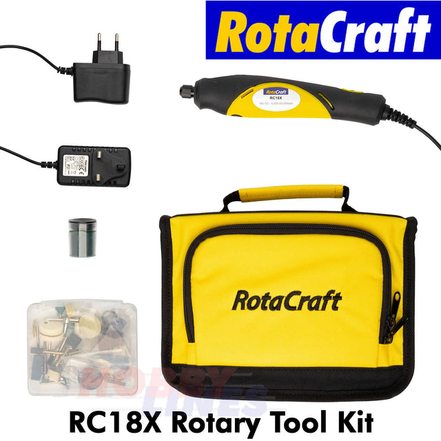 ROTACRAFT RC18X Variable Speed 5000-25000rpm Mini 18v Rotary 75 piece Tool Kit