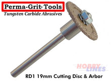 Load image into Gallery viewer, Perma-Grit RD1 CUTTING DISC 19mm diameter with Arbor Tungsten Carbide Permagrit
