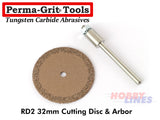 Perma-Grit RD1 CUTTING DISC 32mm Diameter with Arbor Tungsten Carbide Permagrit
