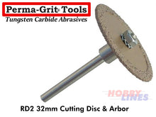 Load image into Gallery viewer, Perma-Grit RD1 CUTTING DISC 32mm Diameter with Arbor Tungsten Carbide Permagrit
