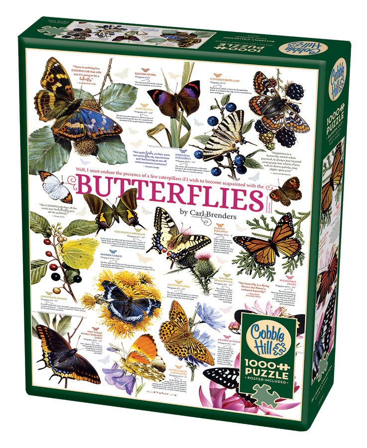 Cobble Hill C Brenders BUTTERFLY COLLECTION 1000pc Quality Jigsaw Puzzle 80015