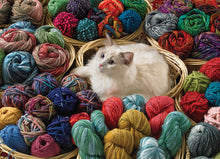 Load image into Gallery viewer, Cobble Hill FUR BALL Cat &amp; Wool Yarns Quality 1000pc Jigsaw Puzzle 80072
